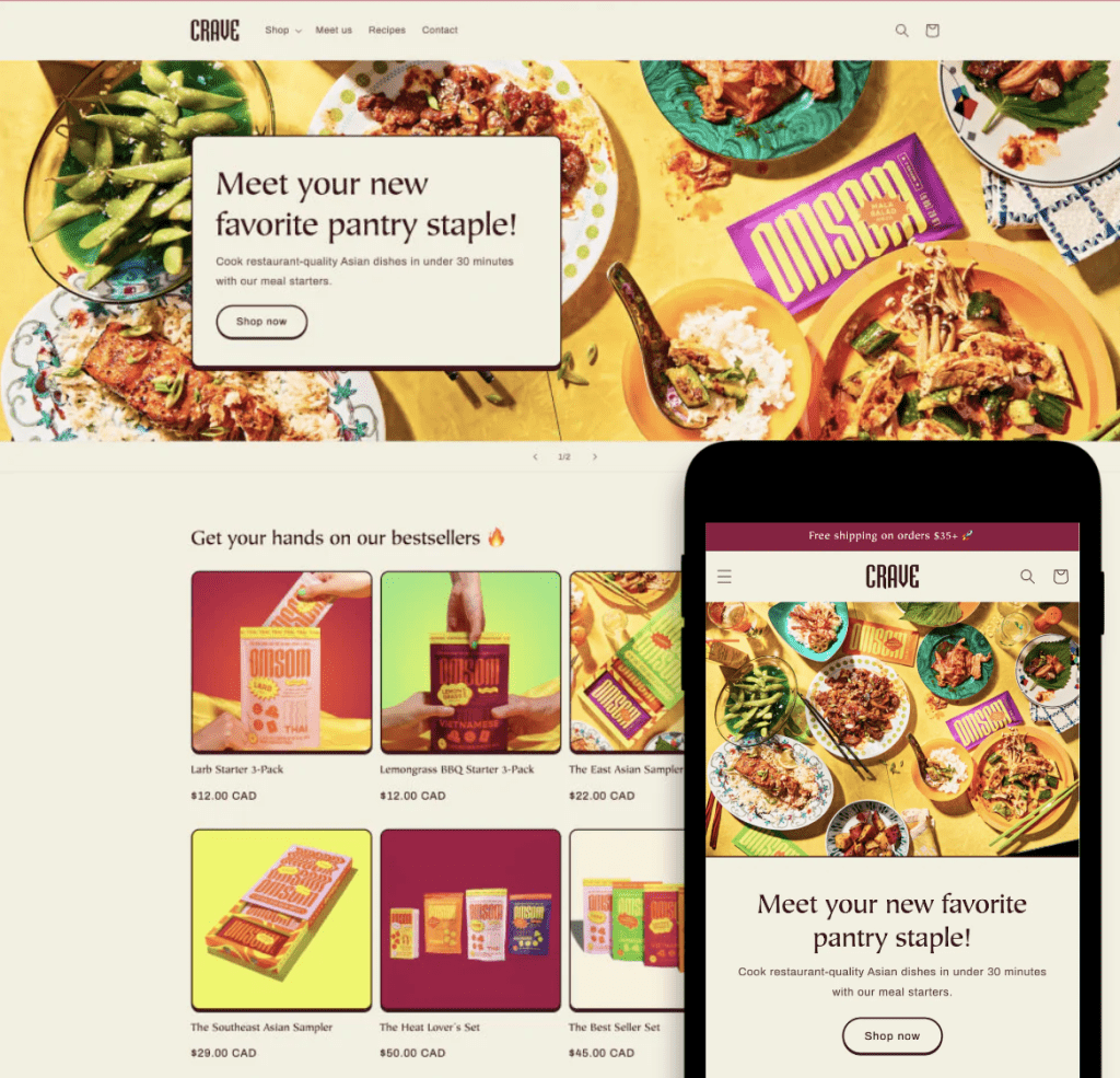 food brands best shopify theme crave