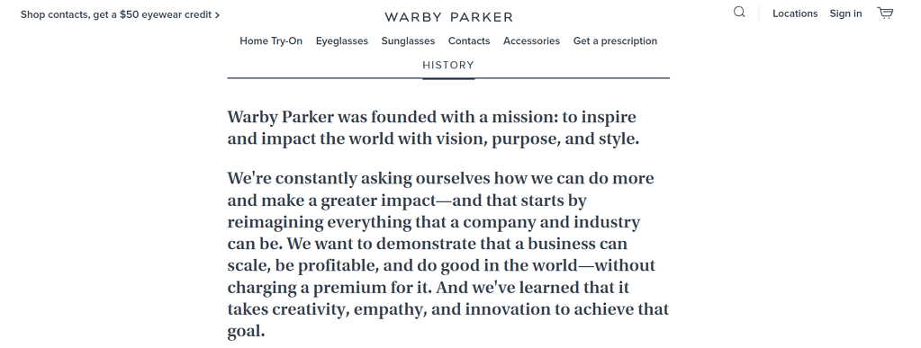 warby parker example of ecommerce growth