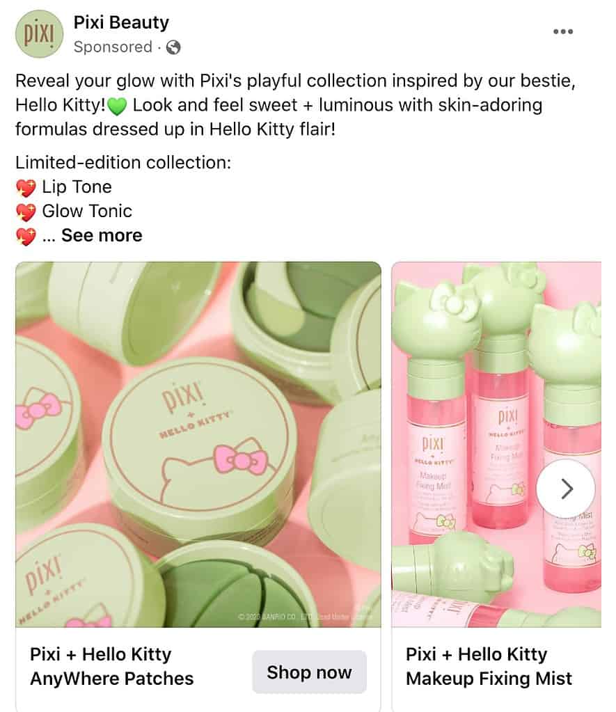 pixi beauty ad copy and creative
