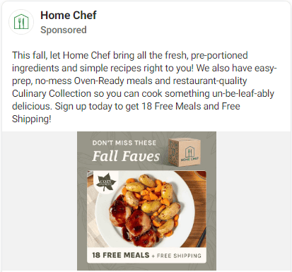 home chef food ads 