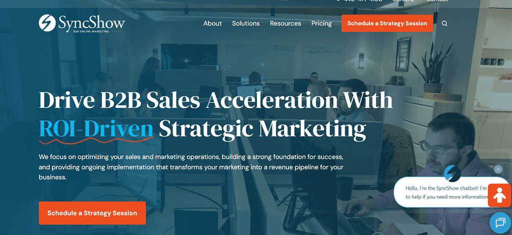 best warehousing marketing agency syncshow landing page