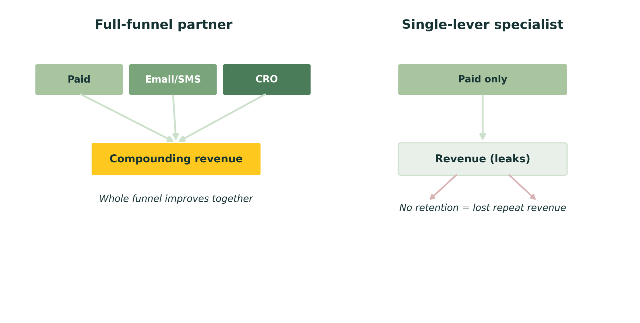 Full-funnel partner vs single-lever specialist