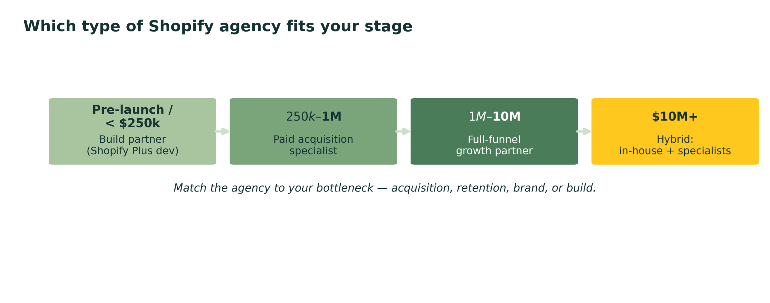 Which type of Shopify agency fits your brand stage