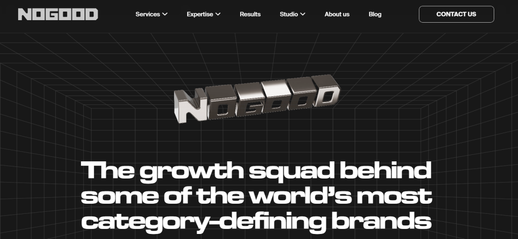 NoGood website homepage screenshot