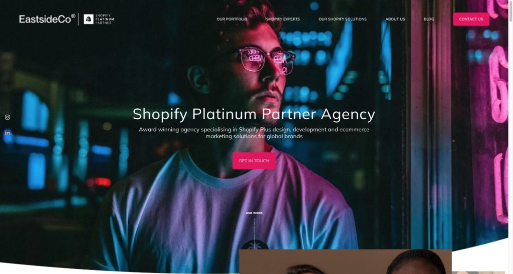 Eastside Co homepage — Shopify Platinum Partner development agency