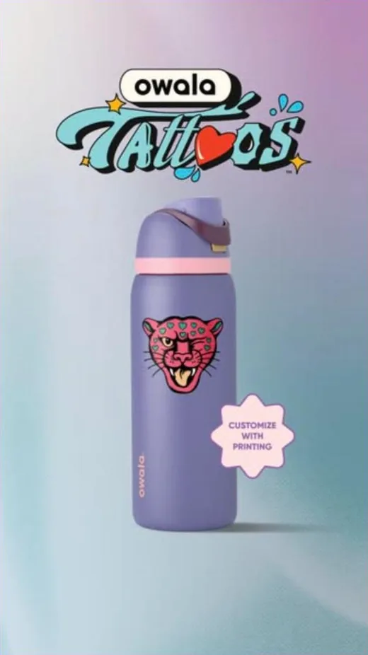 Owala Facebook ad - Owala Tattoos customisable bottle