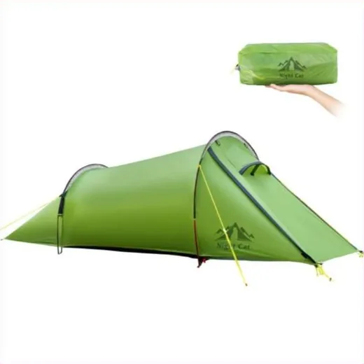 Night Cat Facebook ad - tent packed size versus pitched size