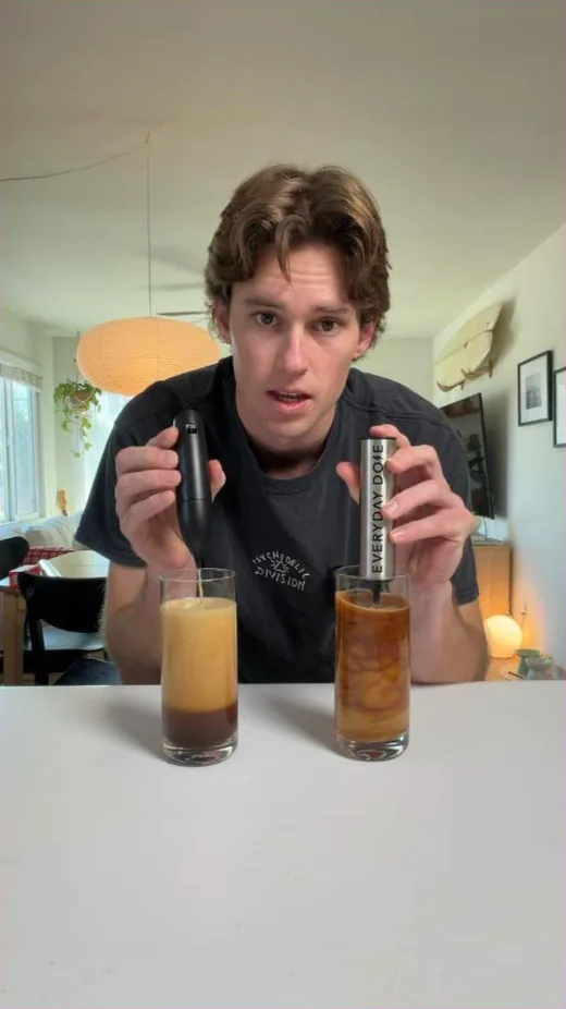 Everyday Dose Facebook ad - two glasses side by side coffee comparison