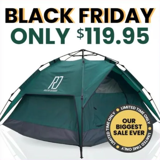 Reactive Outdoor Facebook ad - Black Friday price-led tent static