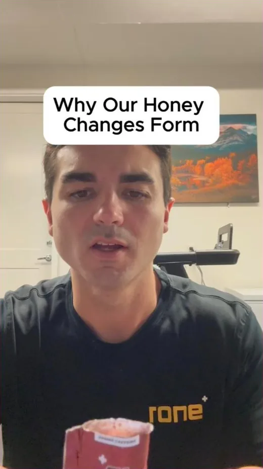 RONE Nutrition Facebook ad - founder answering why the honey changes form