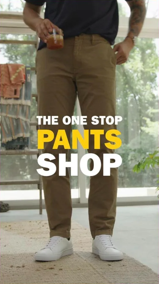 Huckberry Facebook ad - one stop pants shop positioning line