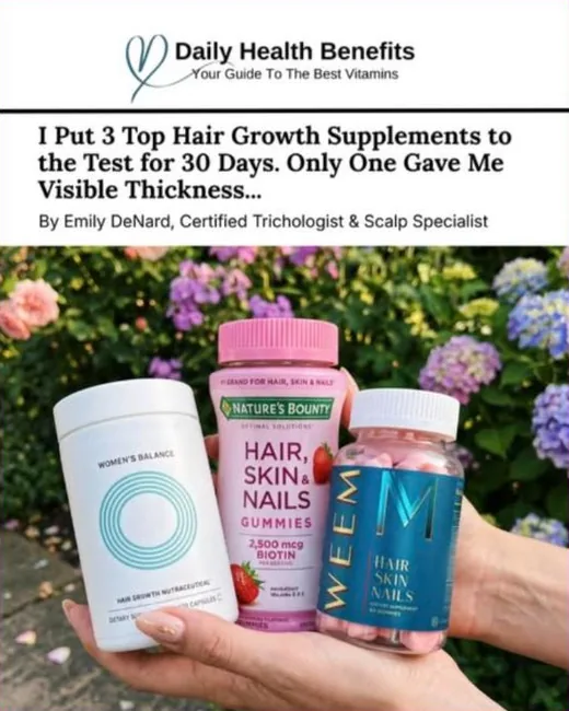 Emunah Beauty Facebook ad - advertorial masthead with trichologist byline